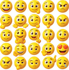 Naklejka premium 3D face expressions 1