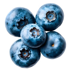 Obraz premium Close-up studio shot of fresh blueberries on a contrasting black background