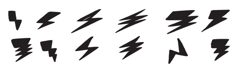 Set of electric bolt illustration