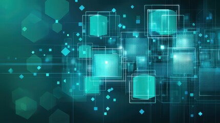 Abstract Digital Technology Background With Geometric Shapes