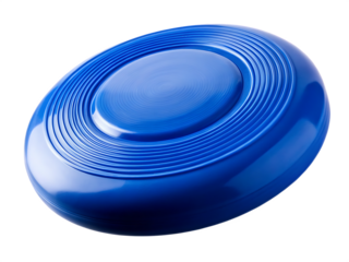 Blue frisbee disc isolated on a transparent background