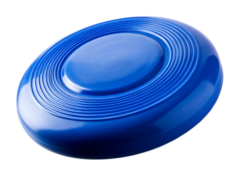 Blue frisbee disc isolated on a transparent background