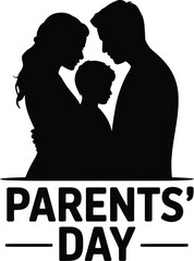 Celebrating Parents Day A loving family silhouette embracing togetherness with clear shapes and