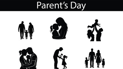 Celebrating the bond of family with heartfelt silhouettes for Parent s Day against a clean white