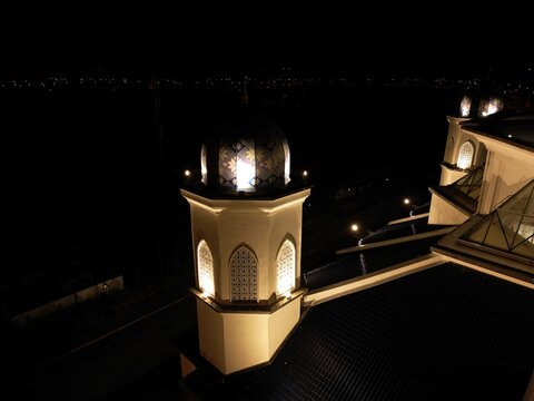 Masjid Abdullah Fahim during sunset and night view &ndash; July 6, 2025