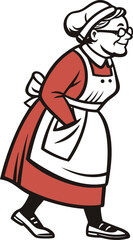 Vector cartoon illustration of a woman in a white kimono