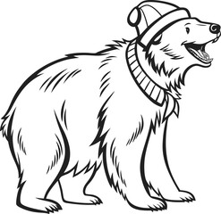 Polar bear vector illustration featuring a wild bear and cub silhouette, perfect for animal-themed designs