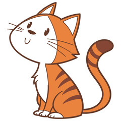 Cute Cartoon Orange Cat Vector for International Cat Day and Pet Designs