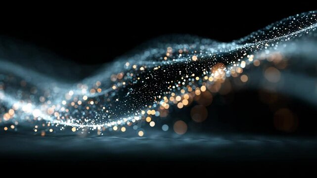 Dynamic Abstract Light Waves with Sparkling Particles and Motion Effect