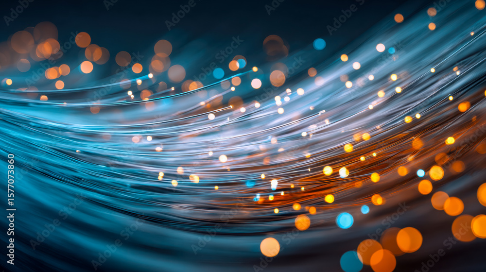 Aufkleber dynamic light streaks and bokeh effects creating a futuristic digital atmosphere