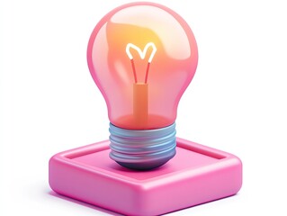 Charming 3D Icon, Lightbulb in Blind Box, Cute Startup Innovation Theme