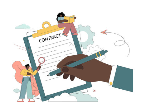 Man s hand is holding a document. oncept of signing a contract.