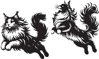 Black Cat Silhouette Vector Collection