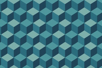 Obraz premium Blue seamless isometric cube pattern
