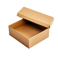 Empty Cardboard Box Packaging Solution for Your Products isolated on transparent background
