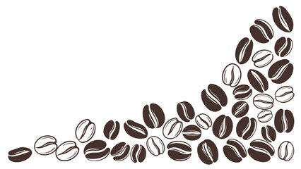 Obraz premium Coffee beans vector illustration for cafe menu design and coffee shop promotion with caffeine aroma concept