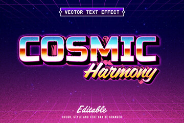 Retro Synthwave Text Style Chrome Typography