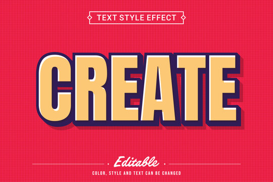Bold 3D Retro Typography Vector Text Effect