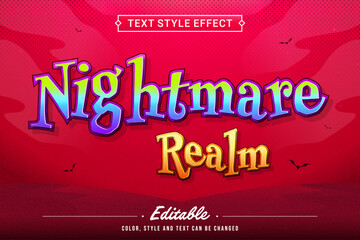 Editable Vector Text Effect with Nightmare Fantasy Style for Halloween Typography