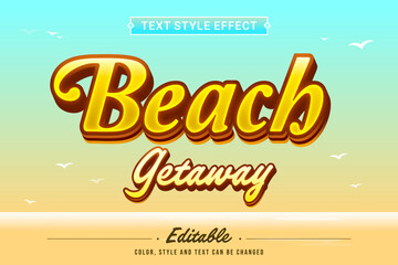 Tropical Vacation Text Style Golden Vector Graphic