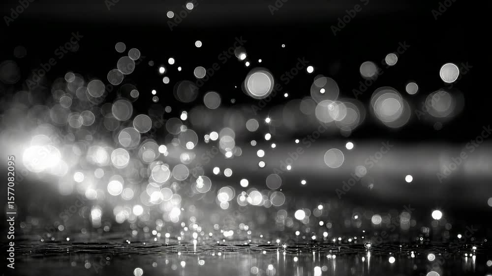 Poster abstract black and white bokeh with sparkling light effects for visual design