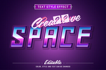 Editable Text Effect Creative Neon Space Futuristic Style