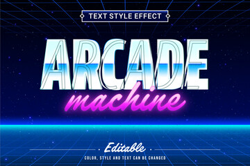 Editable Retro Arcade Typography Text Effect with Neon Style