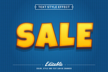 Editable Bold 3D Sale Text Effect on Blue Grid Background