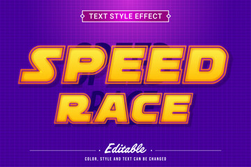 Editable Speed Race Bold Text Effect on Purple Background