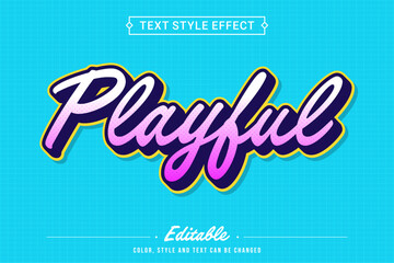 Editable Playful Text Effect with Colorful Retro Script Style