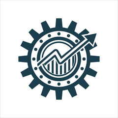 Growth Chart Gear: Digital Transformation Concept Digital Transformation gear with upward trend