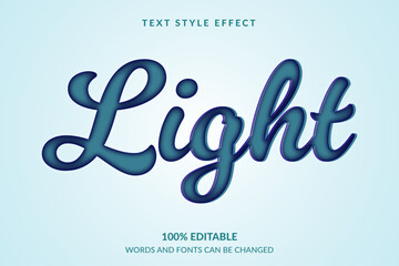 Editable Light Text Effect in 3D Script Font Style – Vector Typography Design