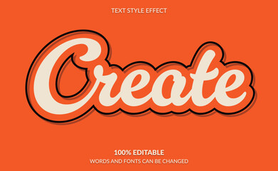Editable Retro Script Text Effect with Orange Shadow and Bold Style