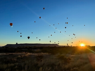Hot air balloon in Goreme Town, Cappadocia, Türkiye