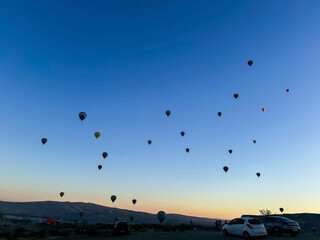 Hot air balloon in Goreme Town, Cappadocia, Türkiye