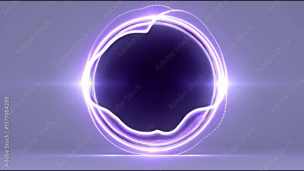 Aufkleber glowing purple neon energy ring with radiant aura futuristic digital light loop design on soft backg