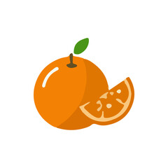 Cute Cartoon Orange Fruit with Slice Illustration