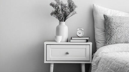 Simple bedside table vignette