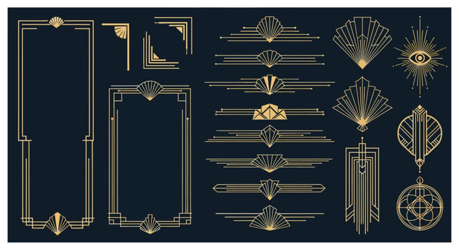 Elegant Art Deco Frames and Borders for Vintage Designs and Stylish Embellishments