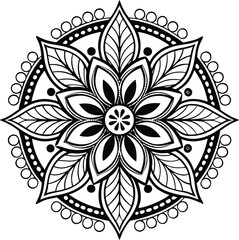 Decorative floral mandala vector with an ornate round lace pattern, perfect for oriental seamless design and vintage art illustration