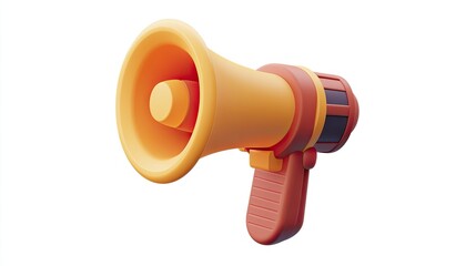 3D Cartoon Megaphone Icon for UI Design and Communication Promotion