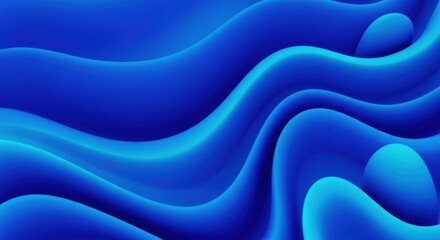 Obraz premium Abstract Blue Waves Fluid Background With Smooth Surface And Light Effects