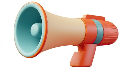 Cartoon 3D Megaphone Icon Design in App UI Style for Announcements