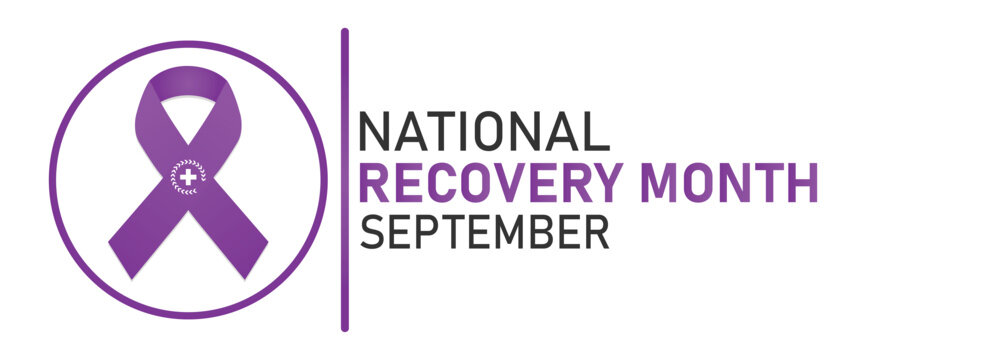 National Recovery Month September Purple Ribbon Awareness