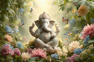 ganesh chturthi concept beautiful statue of lord ganesha
