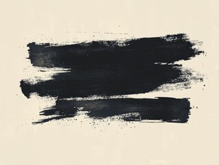Expressive black brushstrokes on textured background creating dynamic graphic element for creative design projects and contemporary art