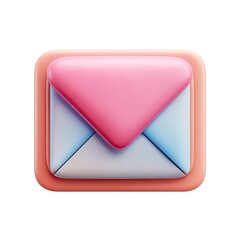 Delightful 3D Cartoon Email Icon with Smooth and Colorful Design Elements