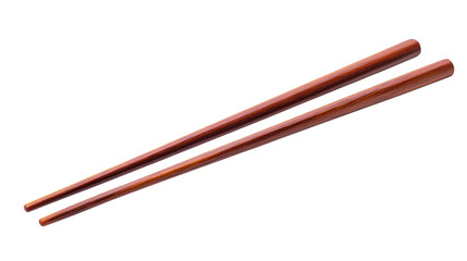 A pair of wooden chopsticks with a polished finish, tapered ends, and smooth texture designed for gripping food.