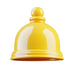 Vibrant yellow notification bell icon with smooth cartoonish style