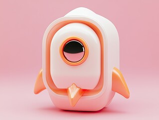 Adorable 3D Rocket Icon, A Whimsical Startup Dream in a Blind Box Design